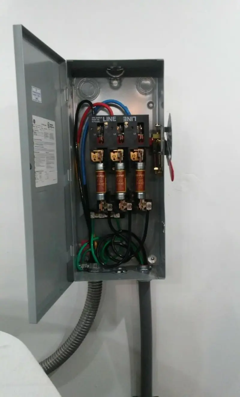 Three-phase disconnect switch installed for Electrical Wiring & Rewiring in Cary